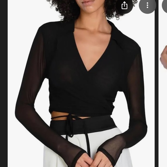 Bar III Tops - NWT Bar III mesh wrap shirt